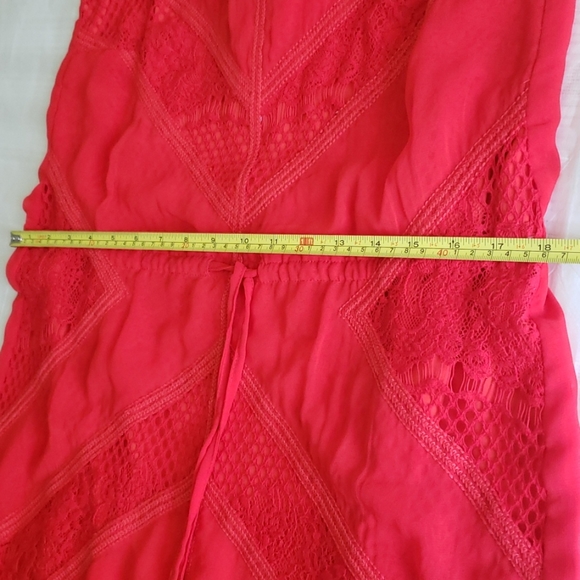 Adelyn Rae New Lace Tassle Tie Waist DRESS Red HOT Shoulder Straps Women's 🎉HP - Picture 13 of 15